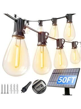 Solar String Lights Outdoor Waterproof Shatterproof Patio Garden Camping Bulbs